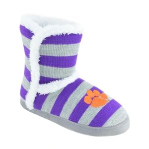 NWT- Clemson striped slippers-M